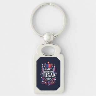 Happy Birthday USA 250 Key Ring