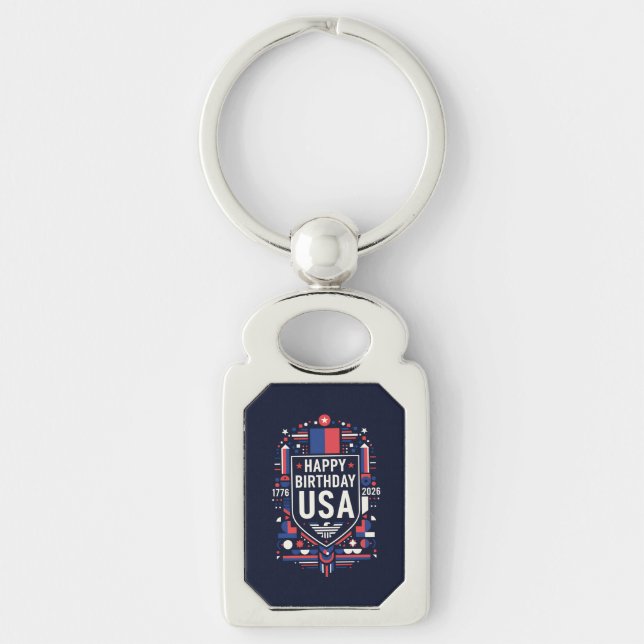 Happy Birthday USA 250 Key Ring (Front)