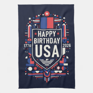 Happy Birthday USA 250 Tea Towel