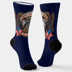 Happy Birthday USA 250 Years   Patriotic Eagles Socks
