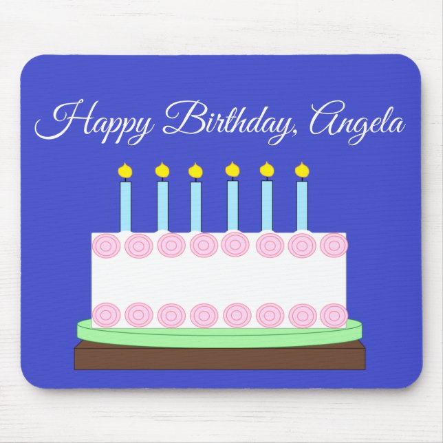 Happy Birthday Vanilla Cake Mouse Mat (Front)
