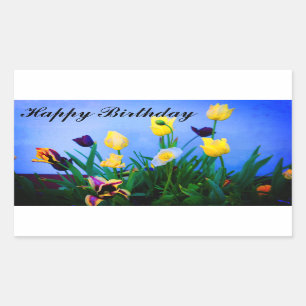 Happy Birthday Various Tulips #2 Stickers