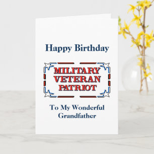 Happy Birthday Veteran Grandfather Card