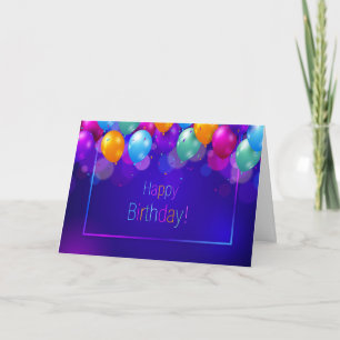 Happy Birthday - Vibrant Balloons Card
