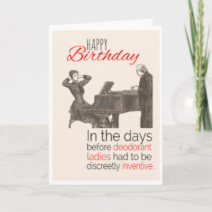 Happy Birthday, Victorian Humour, Deodorant, Card