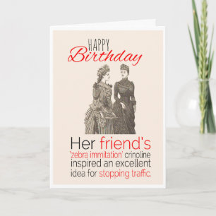 Happy Birthday, Victorian Humour, Zebra Crossing, Card