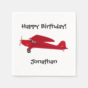 Happy Birthday Vintage Aeroplane Paper Napkins