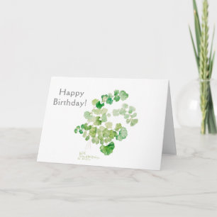 Happy Birthday Vintage Botanical Watercolor Card