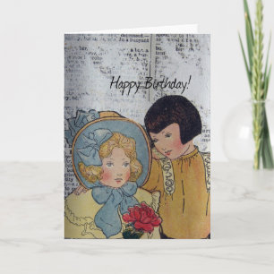 Happy Birthday Vintage Children Card