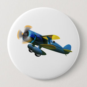 Happy Birthday vintage plane 10 Cm Round Badge