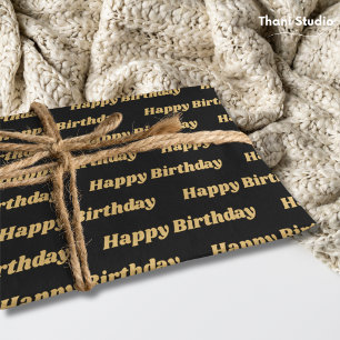 Happy Birthday Vintage Retro Simple Navy Tissue Paper
