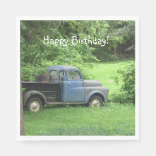 Happy Birthday Vintage Truck Napkin