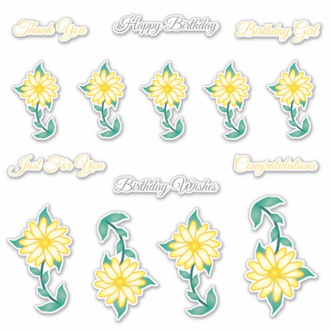 Happy Birthday Vinyl Stickers (Front)