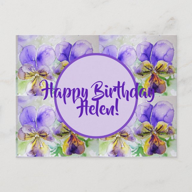 Happy Birthday Viola floral ladies Name Postcard (Front)