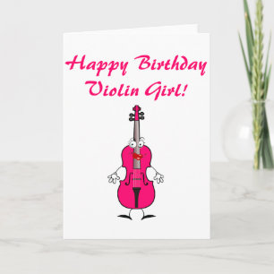 Happy Birthday Violin Girl Card