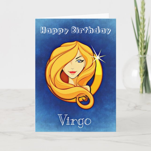 Happy Birthday Virgo Zodiac Horoscope Virgin Card (Front)