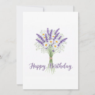Happy Birthday Voilet Flowers Digital Holiday Card