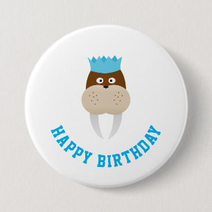 Happy Birthday Walrus 7.5 Cm Round Badge