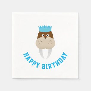 Happy Birthday Walrus Napkin