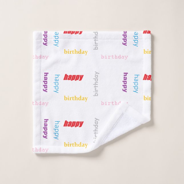 Happy birthday wash cloth (Wash Cloth)