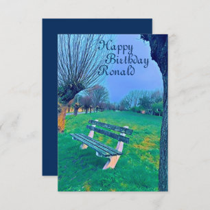 Happy Birthday Watercolor Garden Bench For Him