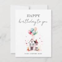 Happy Birthday Watercolor House Realty