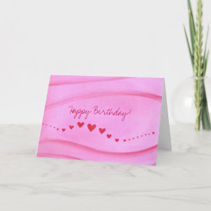Happy Birthday, Wave of red hearts greeting cards