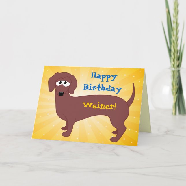 Happy Birthday Weiner Card (Front)