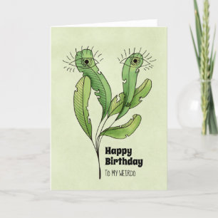 Happy Birthday weirdo botanical Thank You Card