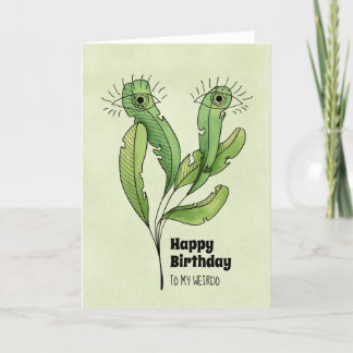 Happy Birthday weirdo botanical Thank You Card