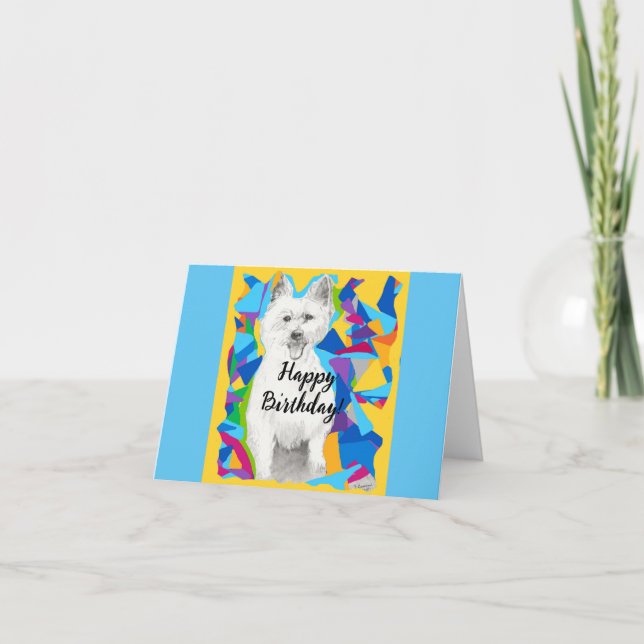 Happy Birthday West Highland Terrier Birthday Card (Front)
