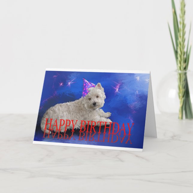 Happy Birthday Westie Card (Front)