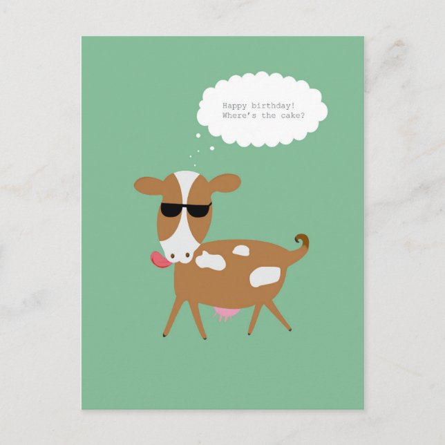 HAPPY BIRTHDAY WHERE'S THE CAKE?  POSTCARD (Front)