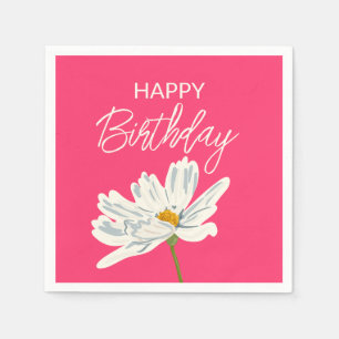 Happy Birthday While Summer Artistic Flower  Napkin