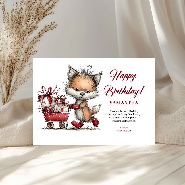 Happy Birthday Whimsical Animals Personalised kids (Happy Birthday Whimsical Animals Personalized kids greeting card)