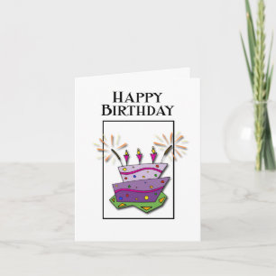 Happy Birthday Whimsical Cake1 Card