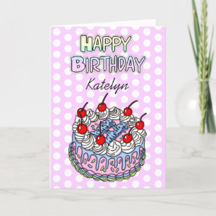 Happy Birthday Whimsical Cake Card