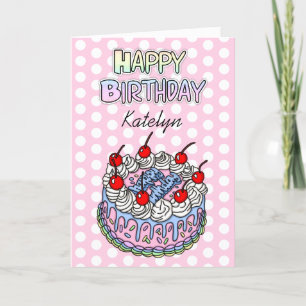 Happy Birthday Whimsical Cake Card