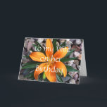happy birthday wife card<br><div class="desc">Gorgeoous yellow/orange lily to celebrate your wife's birthday,  card is completely customisable</div>