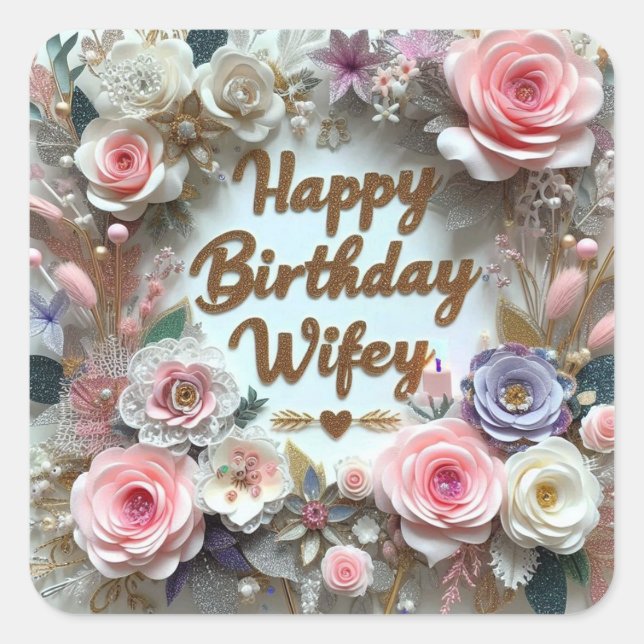 Happy birthday wifey birthday sticker (Front)