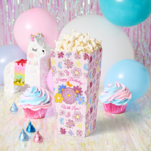 Happy Birthday Wild Flowers Garden Birds Pattern Favour Box