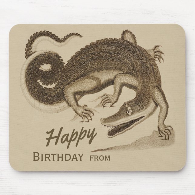 Happy Birthday Wild joyful crocodile CC0896 Mouse Mat (Front)