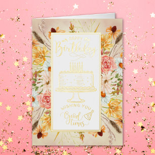 Happy Birthday Wildflower Birthday Foil Greeting Card