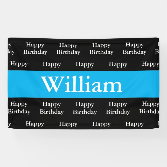 Happy Birthday William Custom Banner (Horizontal)
