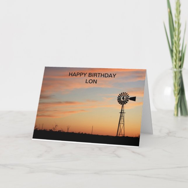 Happy Birthday Windmill SilhouetteCard Card (Front)