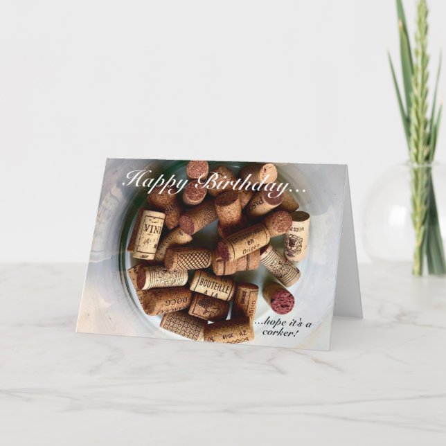 Happy birthday wine corks card (Front)
