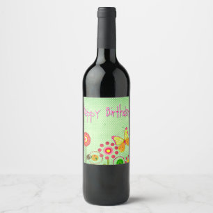 Happy Birthday Wine Label