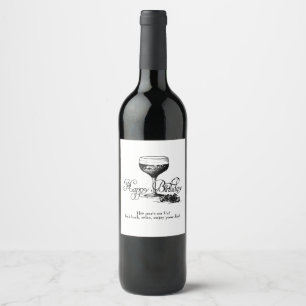 Happy Birthday Wine Label From Us