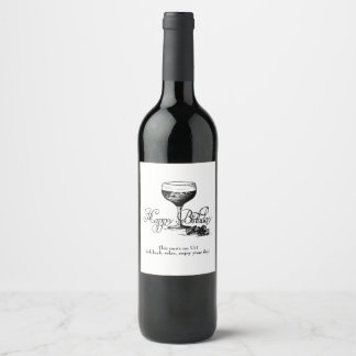 Happy Birthday Wine Label From Us