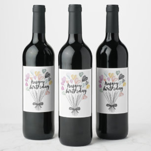 Happy Birthday wine labels